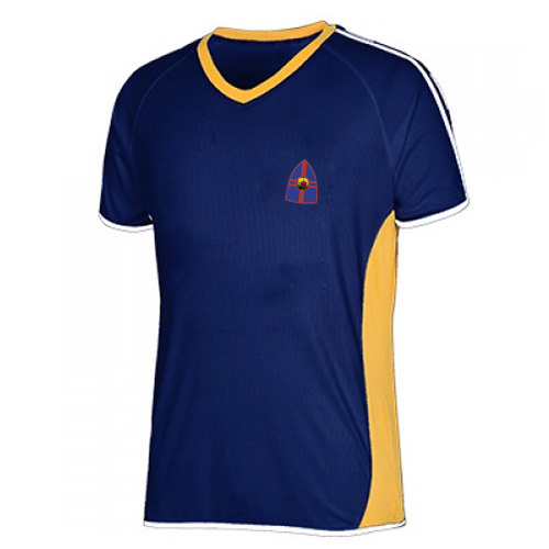 Royal blue football team uniform t-shirt